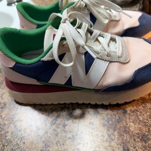 New Balance Pink Navy Green White Retro Runner Sneakers
